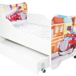 Lit Enfant à Tiroir Pompier 80x160