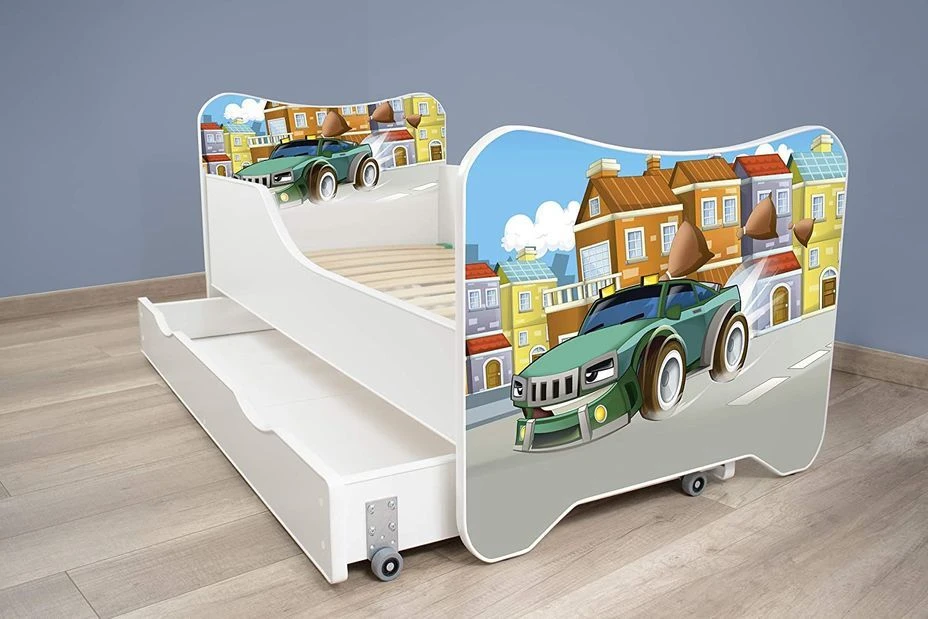 Lit Enfant à Tiroir Et Matelas 70x140 Cm Super Car 5 Lit Enfant à Tiroir Et Matelas 70x140 Cm Super Car – Image 3