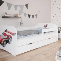 Lit Enfant Automobile Avec Sommiers Et Barrière De Sécurité Amovible Drimy -Repose Lit Soldes Boutique lit enfant automobile avec sommiers et barriere de securite amovible drimy 3666722166225 1235167