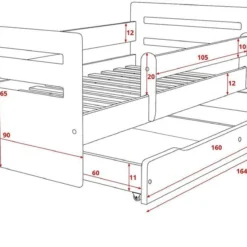 Lit Enfant Avec Barrière De Sécurité Amovible Blanc Et Gris Moly -Repose Lit Soldes Boutique lit enfant avec barriere de securite amovible blanc et gris moly 3666722174671 1223609