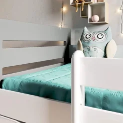 Lit Enfant Avec Barrière De Sécurité Amovible Blanc Et Gris Moly -Repose Lit Soldes Boutique lit enfant avec barriere de securite amovible blanc et gris moly 3666722174671 1223613