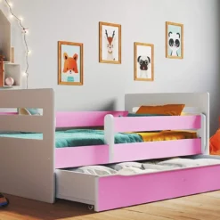 Lit Enfant Avec Barrière De Sécurité Amovible Blanc Et Rose Moly -Repose Lit Soldes Boutique lit enfant avec barriere de securite amovible blanc et rose moly 3666722174589 1223617