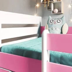 Lit Enfant Avec Barrière De Sécurité Amovible Blanc Et Rose Moly -Repose Lit Soldes Boutique lit enfant avec barriere de securite amovible blanc et rose moly 3666722174589 1223623