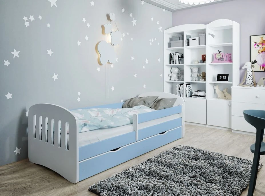 Lit Enfant Avec Barrière De Sécurité Amovible Bleu Klaky 4 Lit Enfant Avec Barrière De Sécurité Amovible Bleu Klaky – Image 2