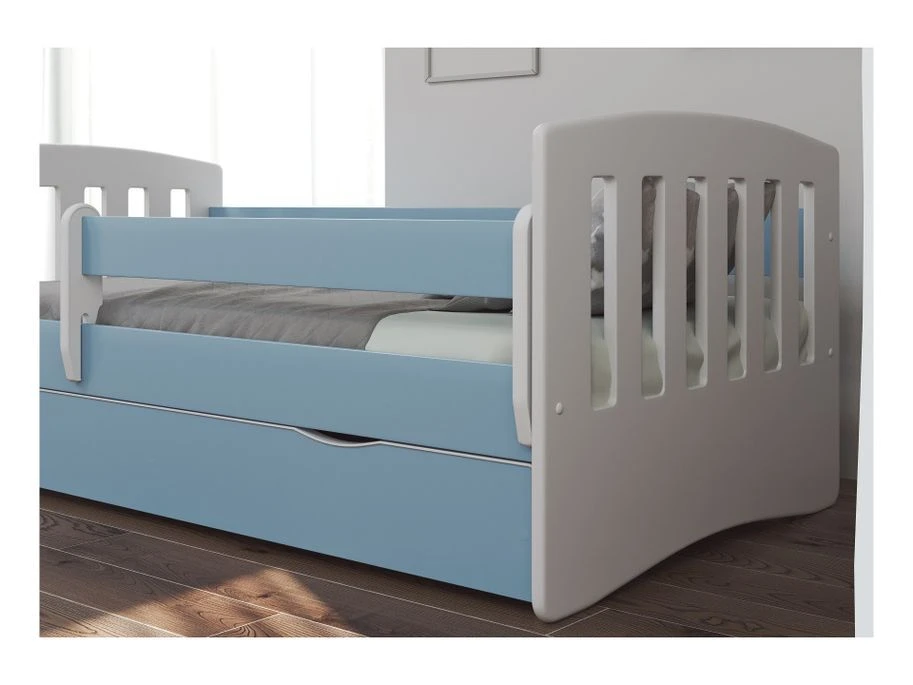Lit Enfant Avec Barrière De Sécurité Amovible Bleu Klaky 5 Lit Enfant Avec Barrière De Sécurité Amovible Bleu Klaky – Image 3