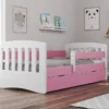 Lit Enfant Avec Barrière De Sécurité Amovible Rose Klaky