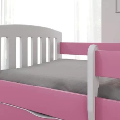 Lit Enfant Avec Barrière De Sécurité Amovible Rose Klaky -Repose Lit Soldes Boutique lit enfant avec barriere de securite amovible rose klaky 3666722173971 1223767