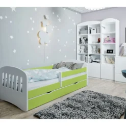 Lit Enfant Avec Barrière De Sécurité Amovible Vert Klaky -Repose Lit Soldes Boutique lit enfant avec barriere de securite amovible vert klaky 3666722173735 1223783