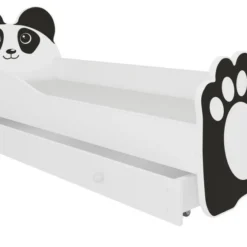 Lit Enfant Avec Motif Petit Panda 70x140 Ou 80x160 Cm - Matelas Inclus - Tiroir De Rangement