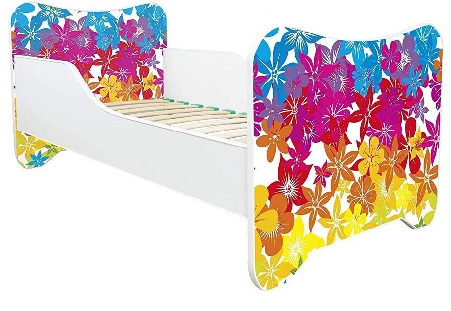 Lit Enfant Avec Sommier Et Matelas Fleurs 70x140 Cm 3 Lit Enfant Avec Sommier Et Matelas Fleurs 70x140 Cm
