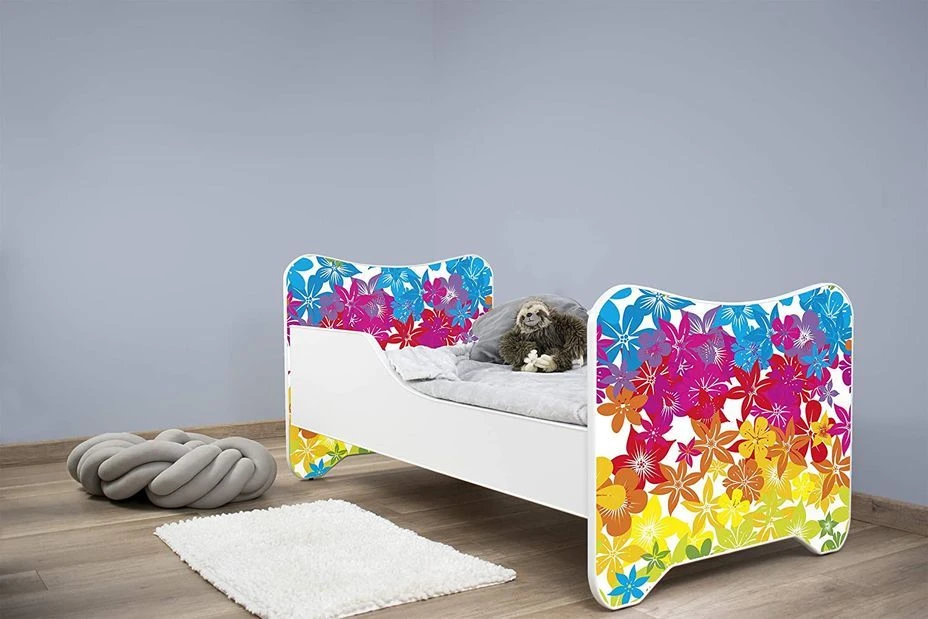 Lit Enfant Avec Sommier Et Matelas Fleurs 70x140 Cm 8 Lit Enfant Avec Sommier Et Matelas Fleurs 70x140 Cm – Image 6