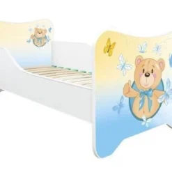 Lit Enfant Avec Sommier Et Matelas Ourson 70x140 Cm