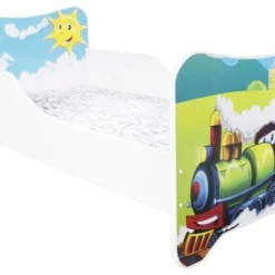Lit Enfant Avec Sommier Et Matelas Un Monde Joyeux Choo Choo 80x160