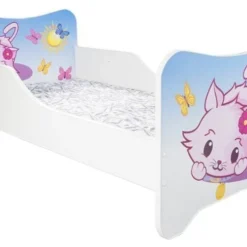 Lit Enfant Avec Sommier Et Matelas Un Monde Joyeux Little Kitty 80x160