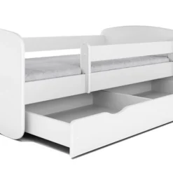 Lit Enfant Blanc Avec Sommiers Et Barrière De Sécurité Amovible Drimy -Repose Lit Soldes Boutique lit enfant blanc avec sommiers et barriere de securite amovible drimy 3666722169981 1235798