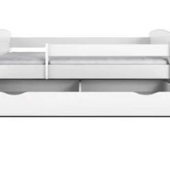 Lit Enfant Blanc Avec Sommiers Et Barrière De Sécurité Amovible Drimy -Repose Lit Soldes Boutique lit enfant blanc avec sommiers et barriere de securite amovible drimy 3666722169981 1235799