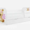 Lit Enfant Blanc Ourson Et Fleurs Avec Sommiers Et Barrière De Sécurité Amovible Drimy -Repose Lit Soldes Boutique lit enfant blanc ourson et fleurs avec sommiers et barriere de securite amovible drimy 3666722165785 1235462