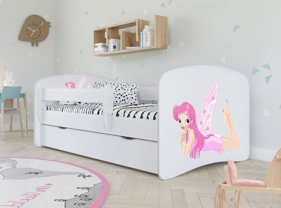 Lit Enfant Blanc Petite Fée Avec Sommiers Et Barrière De Sécurité Amovible Drimy 5 Lit Enfant Blanc Petite Fée Avec Sommiers Et Barrière De Sécurité Amovible Drimy – Image 3