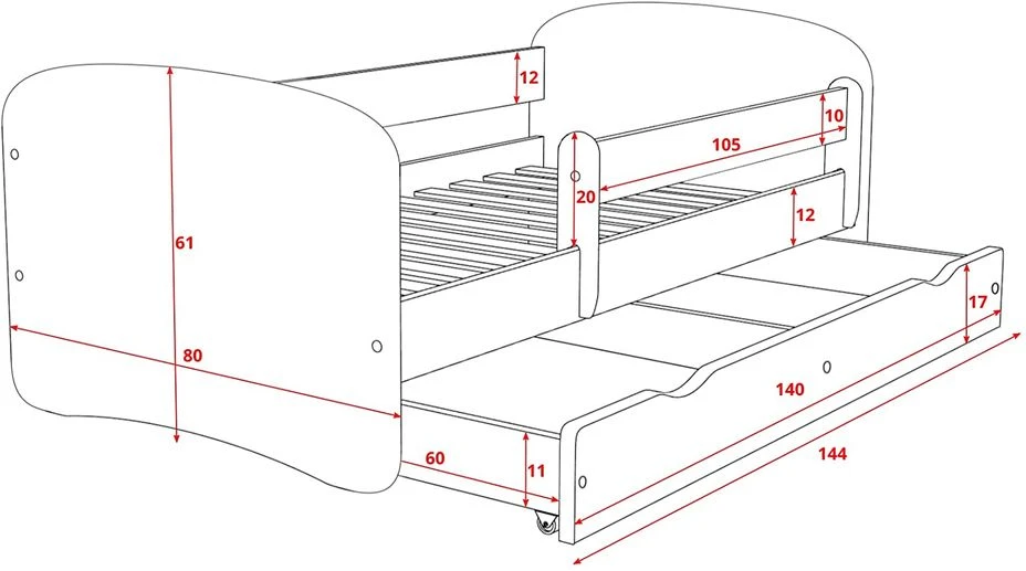Lit Enfant Blanc Petite Fée Avec Sommiers Et Barrière De Sécurité Amovible Drimy 11 Lit Enfant Blanc Petite Fée Avec Sommiers Et Barrière De Sécurité Amovible Drimy – Image 9