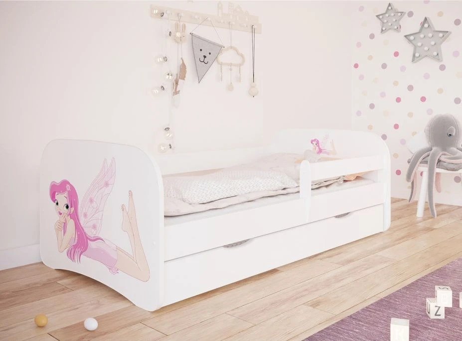 Lit Enfant Blanc Petite Fée Avec Sommiers Et Barrière De Sécurité Amovible Drimy 4 Lit Enfant Blanc Petite Fée Avec Sommiers Et Barrière De Sécurité Amovible Drimy – Image 2