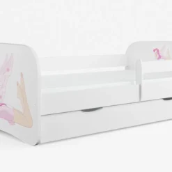 Lit Enfant Blanc Petite Fée Avec Sommiers Et Barrière De Sécurité Amovible Drimy