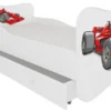 Lit Enfant Bois Blanc à Tiroirs Avec Imprimé Voiture De Course Rouge 70x140 Ou 80x160 Cm - Sommier Et Matelas Inclus - Ondula -Repose Lit Soldes Boutique lit enfant bois blanc a tiroirs avec imprime voiture de course rouge 70x140 ou 80x160 cm sommier et matelas inclus ondula 3666722947473 1512785