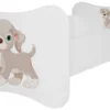Lit Enfant Bois Blanc Imprimé Petit Chien 70x140 Ou 80x160 Cm - Sommier Et Matelas Inclus - Ondula