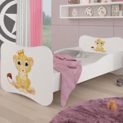 Lit Enfant Bois Blanc Imprimé Petit Roi Lion 70x140 Ou 80x160 Cm - Sommier Et Matelas Inclus - Ondula -Repose Lit Soldes Boutique lit enfant bois blanc imprime petit roi lion 70x140 ou 80x160 cm sommier et matelas inclus ondula 3666722955898 1512514
