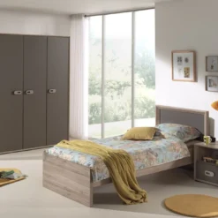 Lit Enfant Bois Clair Et Marron Foresta 90x200 Cm -Repose Lit Soldes Boutique lit enfant bois clair et marron foresta 90x200 cm 92203