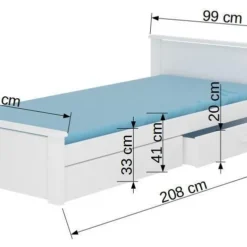 Lit Enfant Bois Pin Blanc Et Bois Oak 90x200 Cm Avec 2 Tiroirs De Rangement Lydia -Repose Lit Soldes Boutique lit enfant bois pin blanc et bois oak 90x200 cm avec 2 tiroirs de rangement lydia 3666722946964 1508871