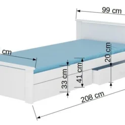Lit Enfant Bois Pin Blanc Et Bois Taupe 90x200 Cm Avec 2 Tiroirs De Rangement Lydia -Repose Lit Soldes Boutique lit enfant bois pin blanc et bois taupe 90x200 cm avec 2 tiroirs de rangement lydia 3666722947077 1508855