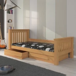 Lit Enfant Bois Pin Miel 90x200 Cm Avec 2 Tiroirs De Rangement Rallye -Repose Lit Soldes Boutique lit enfant bois pin miel 90x200 cm avec 2 tiroirs de rangement rallye 3666722947572 1509110