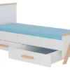 Lit Enfant Bois Pin Naturel Et Blanc 90x200 Cm Avec 2 Tiroirs De Rangement Kandou -Repose Lit Soldes Boutique lit enfant bois pin naturel et blanc 90x200 cm avec 2 tiroirs de rangement kandou 3666722947008 1508824