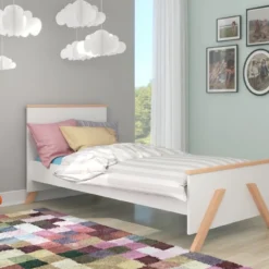 Lit Enfant Bois Pin Naturel Et Blanc 90x200 Cm Avec 2 Tiroirs De Rangement Kandou -Repose Lit Soldes Boutique lit enfant bois pin naturel et blanc 90x200 cm avec 2 tiroirs de rangement kandou 3666722947008 1508829