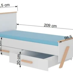 Lit Enfant Bois Pin Naturel Et Blanc 90x200 Cm Avec 2 Tiroirs De Rangement Kandou -Repose Lit Soldes Boutique lit enfant bois pin naturel et blanc 90x200 cm avec 2 tiroirs de rangement kandou 3666722947008 1508830