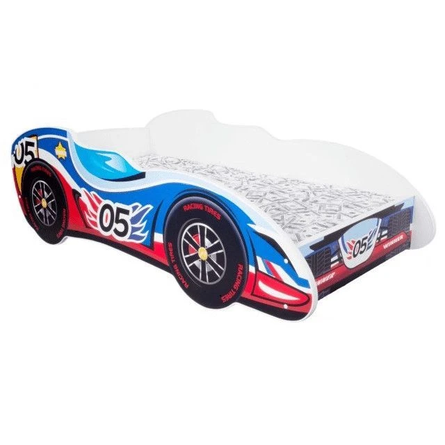 Lit Enfant F1 Rouge Et Bleu 80x160 Cm - Sommier Et Matelas Inclus 3 Lit Enfant F1 Rouge Et Bleu 80x160 Cm - Sommier Et Matelas Inclus