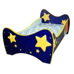 Lit Enfant Fantaisie Teddy Bleu 80x160 Cm - Sommier Et Matelas Inclus