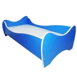 Lit Enfant Mélaminé Bleu 80x160 Cm