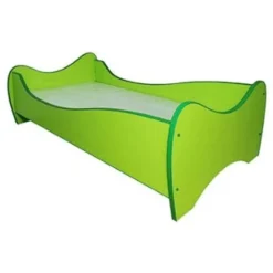 Lit Enfant Mélaminé Vert 80x160 Cm