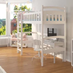 Lit Enfant Mezzanine Bois De Pin Naturel 90x200 Cm Mikola -Repose Lit Soldes Boutique lit enfant mezzanine bois de pin naturel 90x200 cm mikola 3666722954051 1508842