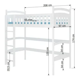 Lit Enfant Mezzanine Bois De Pin Naturel 90x200 Cm Mikola -Repose Lit Soldes Boutique lit enfant mezzanine bois de pin naturel 90x200 cm mikola 3666722954051 1508843