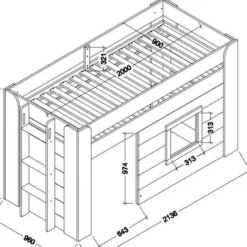 Lit Enfant Mezzanine Cabane 90x200 Cm Bois Laqué Blanc Noah -Repose Lit Soldes Boutique lit enfant mezzanine cabane 90x200 cm bois laque blanc noah 5420070226875 594803