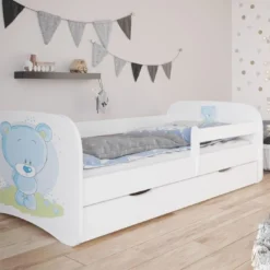 Lit Enfant Nounours Avec Sommiers Et Barrière De Sécurité Amovible Drimy -Repose Lit Soldes Boutique lit enfant nounours avec sommiers et barriere de securite amovible drimy 3666722165938 1235192