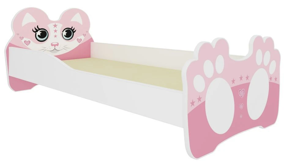 Lit Enfant Rose Avec Motif Petit Chat Rose 70x140 Ou 80x160 Cm - Matelas Inclus - Tiroir De Rangement 4 Lit Enfant Rose Avec Motif Petit Chat Rose 70x140 Ou 80x160 Cm - Matelas Inclus - Tiroir De Rangement – Image 2