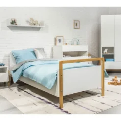 Lit Enfant Scandinave Blanc Et Bois De Chêne Vernis Vanka 80x180 Cm -Repose Lit Soldes Boutique lit enfant scandinave blanc et bois de chene vernis vanka 80x180 cm 3666722167536 1232929