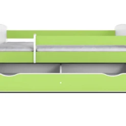 Lit Enfant Vert Avec Sommiers Et Barrière De Sécurité Amovible Drimy -Repose Lit Soldes Boutique lit enfant vert avec sommiers et barriere de securite amovible drimy 3666722169592 1235779