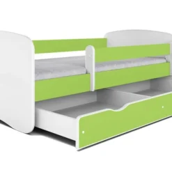 Lit Enfant Vert Avec Sommiers Et Barrière De Sécurité Amovible Drimy -Repose Lit Soldes Boutique lit enfant vert avec sommiers et barriere de securite amovible drimy 3666722169592 1235780