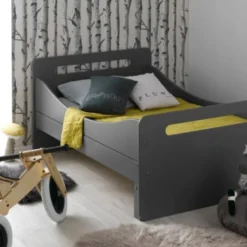 Lit évolutif Avec Tiroir 90x140/190 Cm Bois Anthracite Féroé -Repose Lit Soldes Boutique lit evolutif avec tiroir 90x140 190 cm bois anthracite feroe 655755