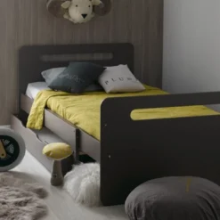 Lit évolutif Avec Tiroir 90x140/190 Cm Bois Taupe Féroé -Repose Lit Soldes Boutique lit evolutif gigogne 90x140 190 cm bois taupe feroe 655747