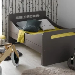 Lit évolutif Avec Tiroir 90x140/190 Cm Bois Taupe Féroé -Repose Lit Soldes Boutique lit evolutif gigogne 90x140 190 cm bois taupe feroe 655748